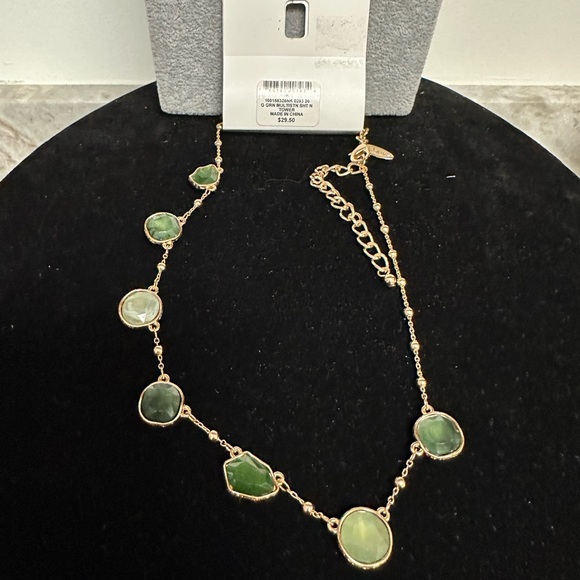 Style & Co Green and Gold Charm Necklace - Picture 1 of 3